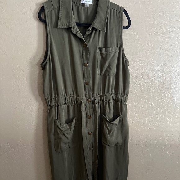 Calvin Klein Olive Dress - Picture 1 of 4